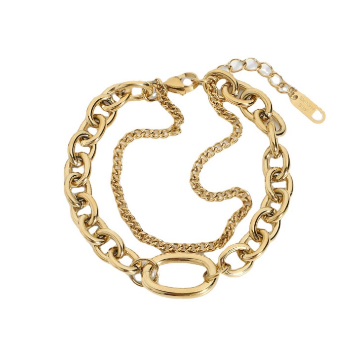 Square Charm Cable Chain Bracelet 